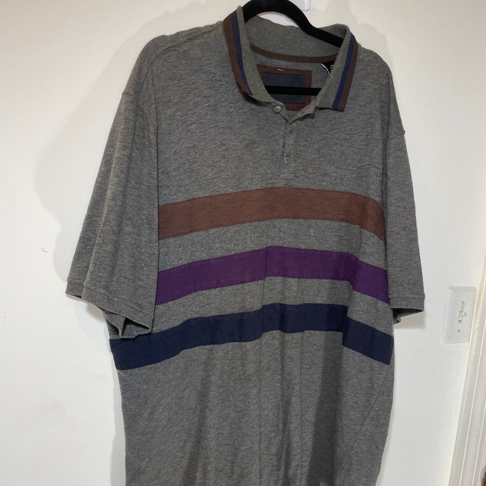 Sean John Three Stripe Polo 3XL Grey